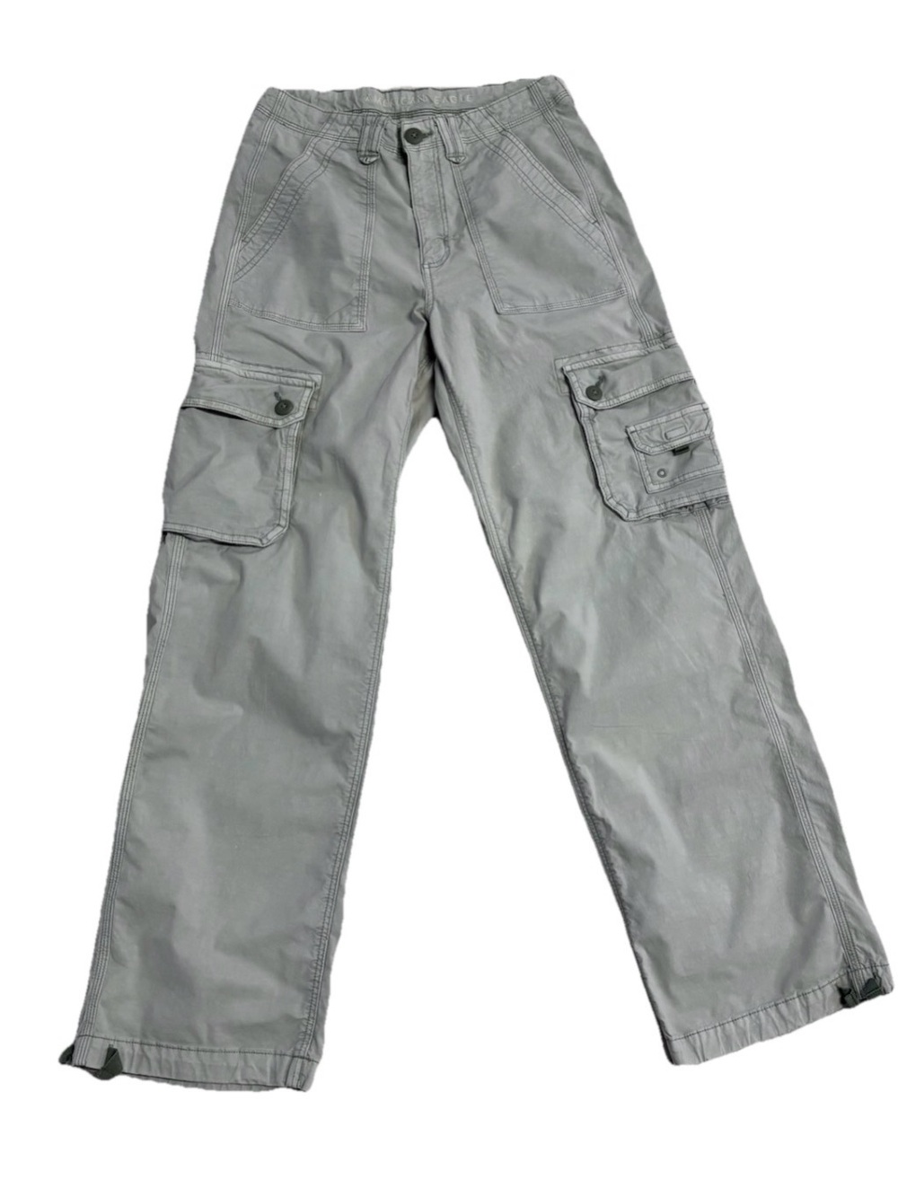 American Eagle Baggy Jogger Cargo Pants Green Stretch Utility Size 4 Regular